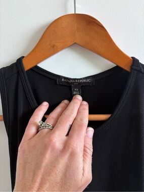 Banana Republic Black Midi Tank Dress with Twist Back